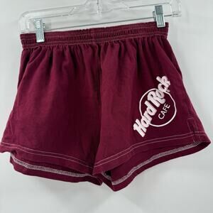 Hard Rock Cafe Copenhagen burgundy red shorts